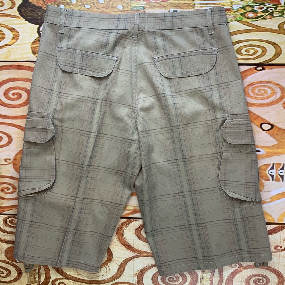 GS115 Men Regular Fit Cargo Walking Shorts Size 36 Waist Color Beige - Picture 2 of 6